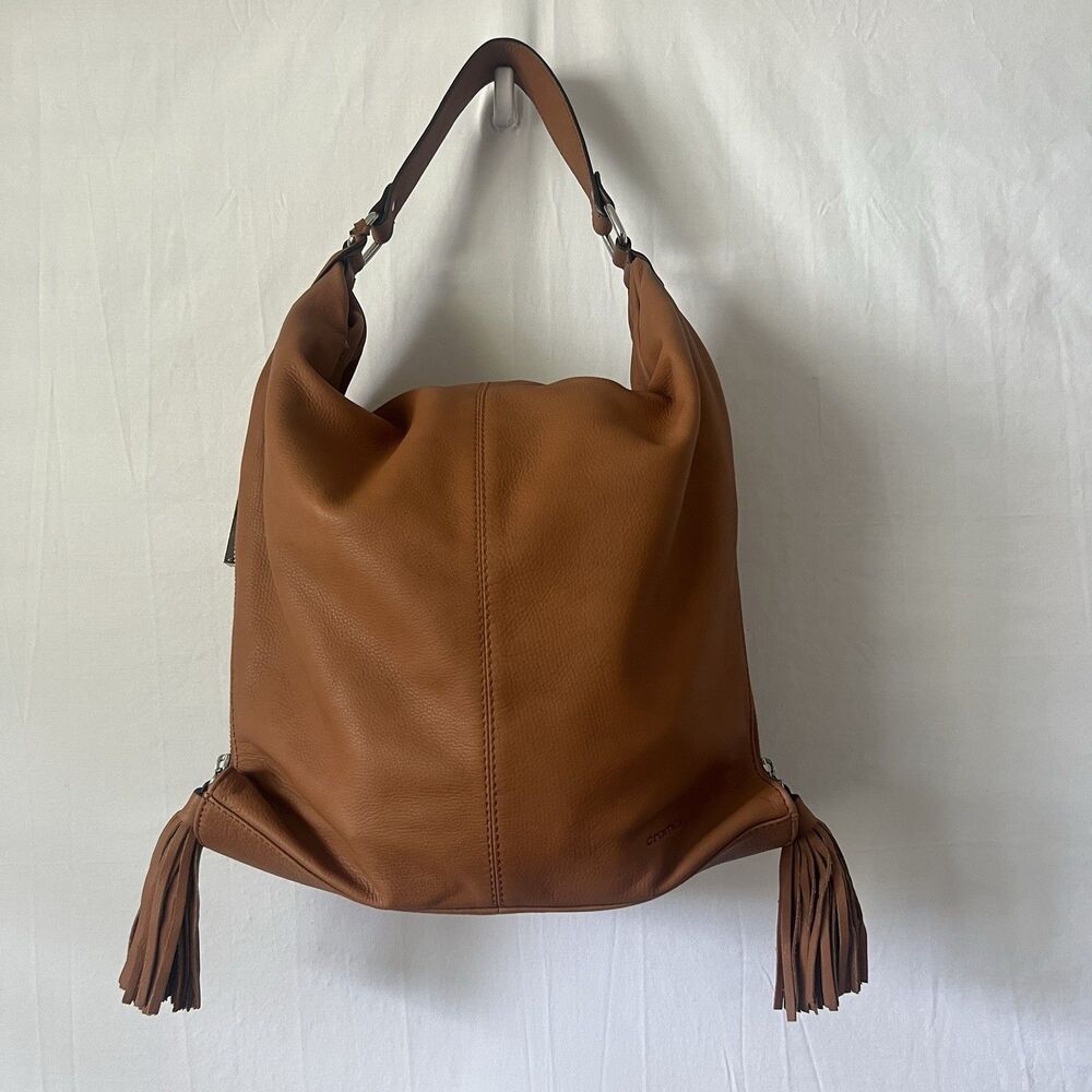 Italian Leather Brown Purse Boho Western Tassel Festival Hippie Rustic Artisan